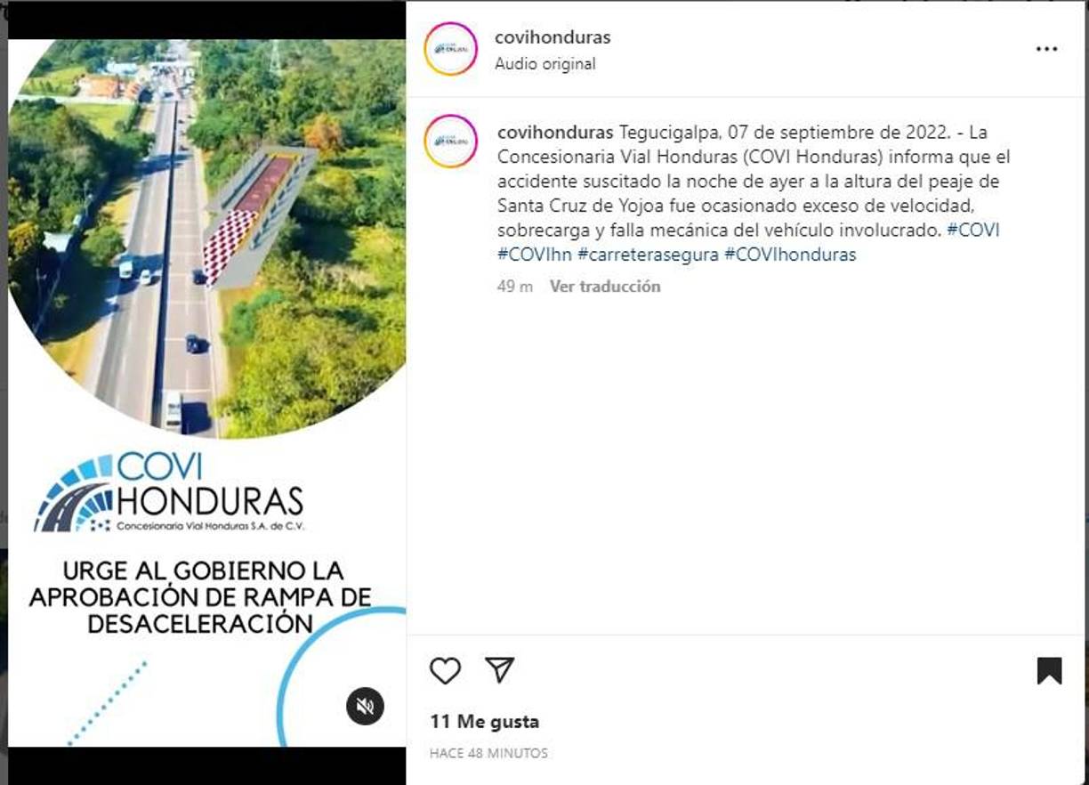 Publicación en redes sociales de Covi.