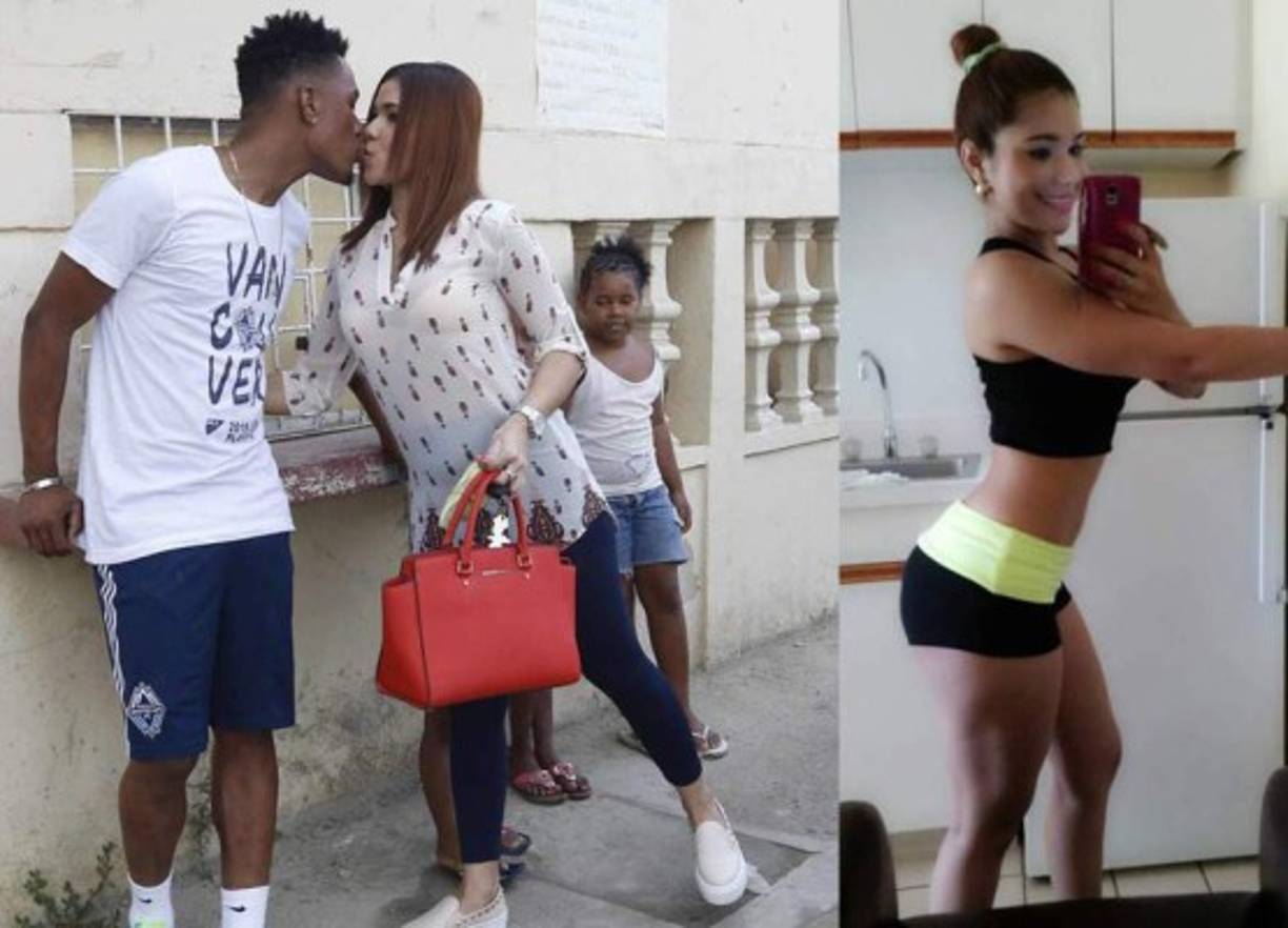 El mediocampista Deybi Flores del Motagua con su sexy pareja, la bailarina Cecilia Landa.