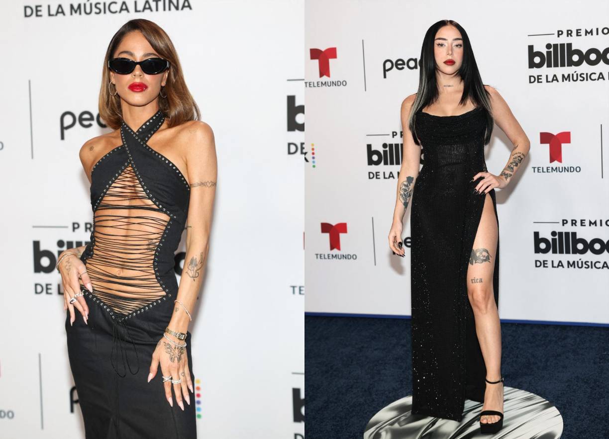 Las artistas argentinas TINI y Nicki Nicole también apostaron por el tono negro.