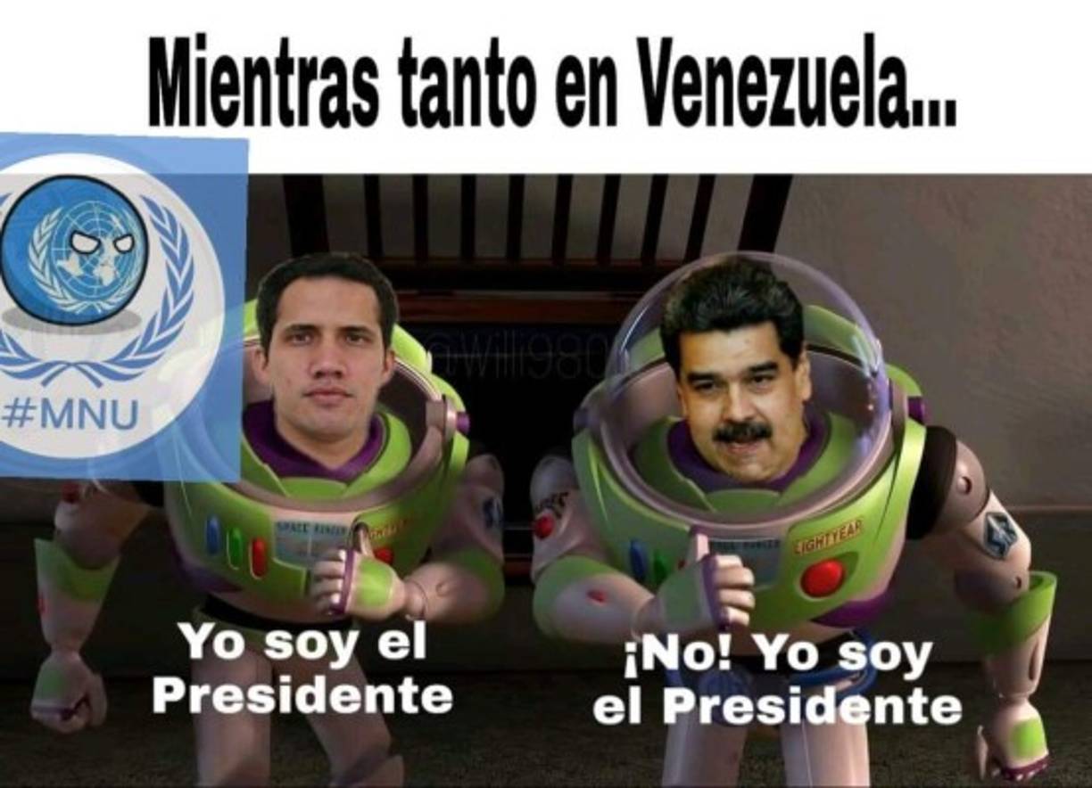 Los venezolanos han llenado las redes de memes y burlas, lo que rebaja en cierto sentido la tensión en el país, una semana después de que el líder del Parlamento, Juan Guaidó, se autoproclamara presidente interino.