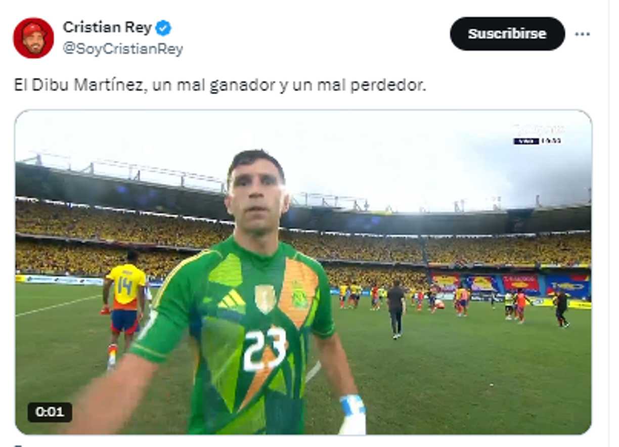 “El Dibu Martínez, un mal ganador y un mal perdedor”,