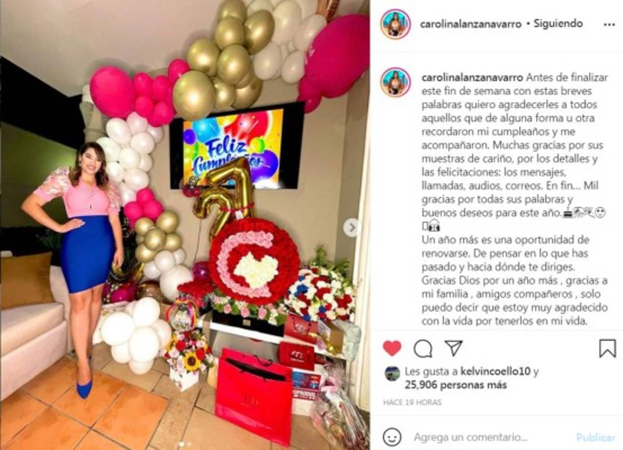 'Antes de finalizar este fin de semana con estas breves palabras quiero agradecerles a todos aquellos que de alguna forma u otra recordaron mi cumpleaños y me acompañaron. Muchas gracias por sus muestras de cariño, por los detalles y las felicitaciones: los mensajes, llamadas, audios, correos. En fin… Mil gracias por todas sus palabras y buenos deseos para este año', escribió Carolina Lanza junto a esta postal.