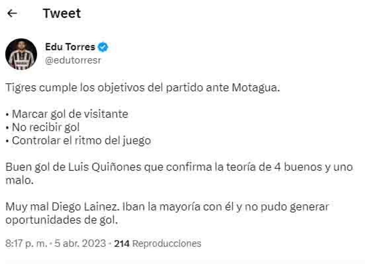 Edu Torres de México dio su punto de vista sobre el juego de ida.