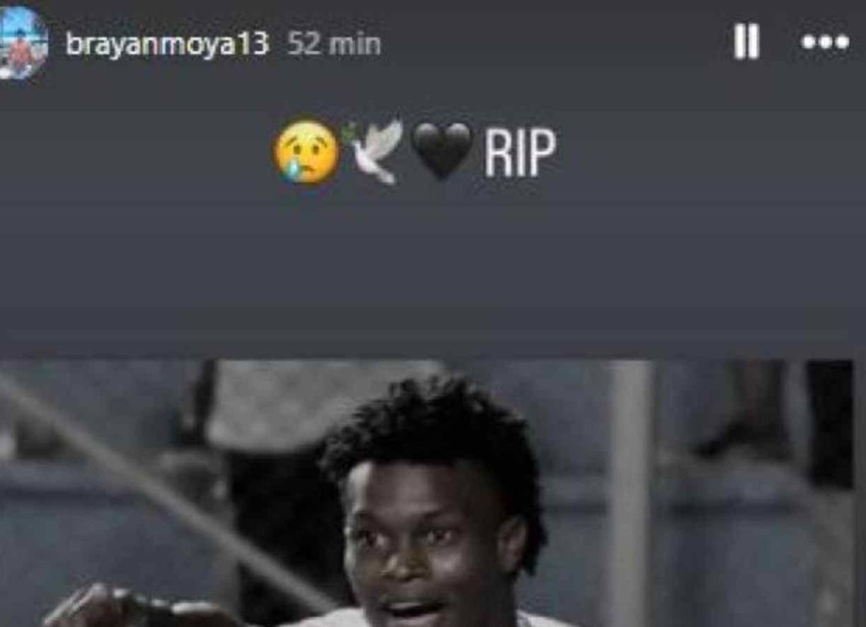 Brayan Moya, delantero de Real España, compartió en su perfil de Instagram el deceso del joven jugador olimpista.