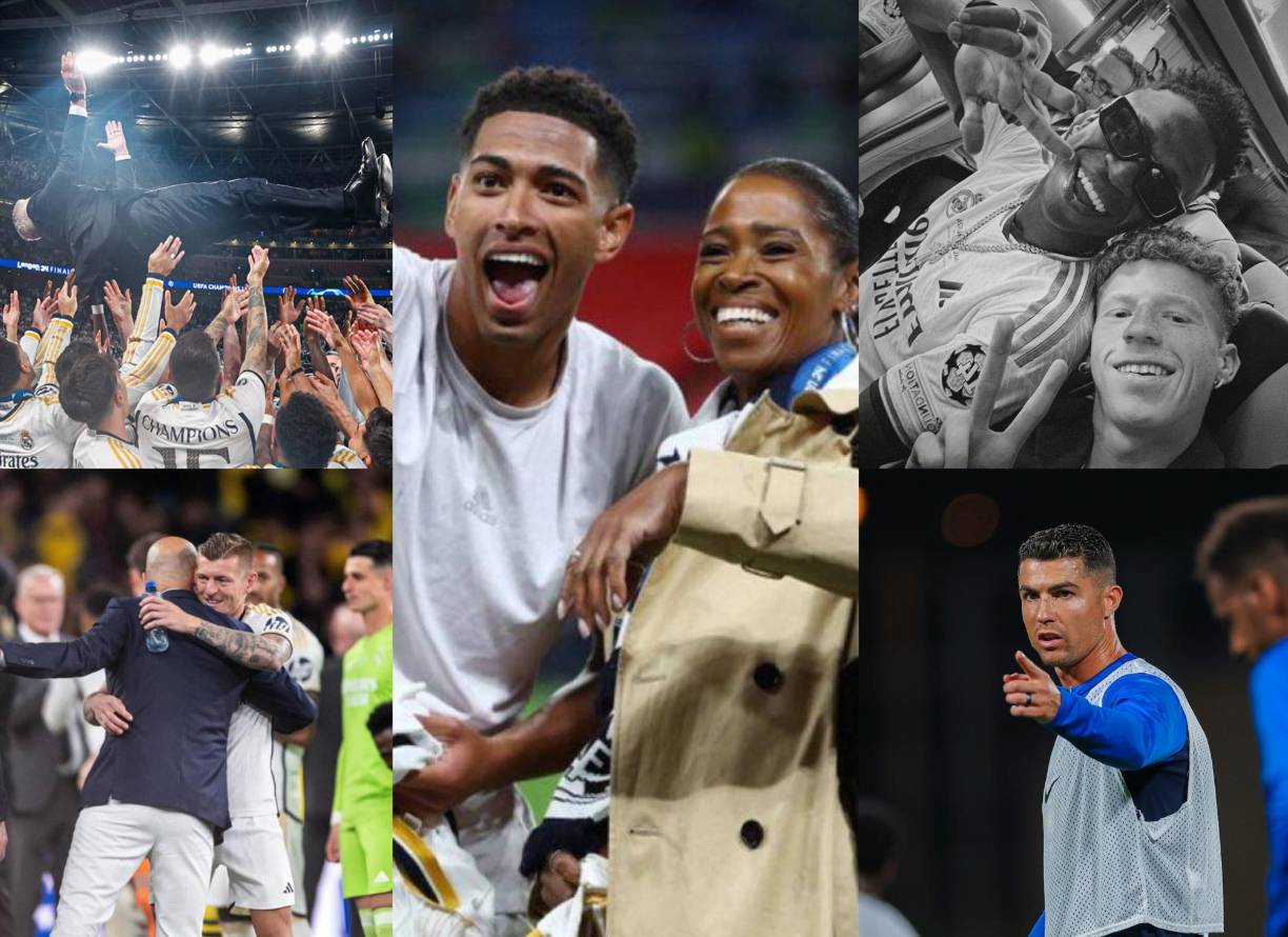 Mira la celebración íntima en el vestuario del Real Madrid tras conquistar su Décimo Quinta Champions League luego de vencer 2-0 al Dortmund. 