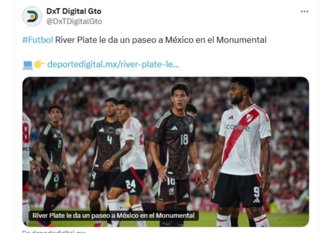 Como paseo de River fue calificado el triunfo ante México.