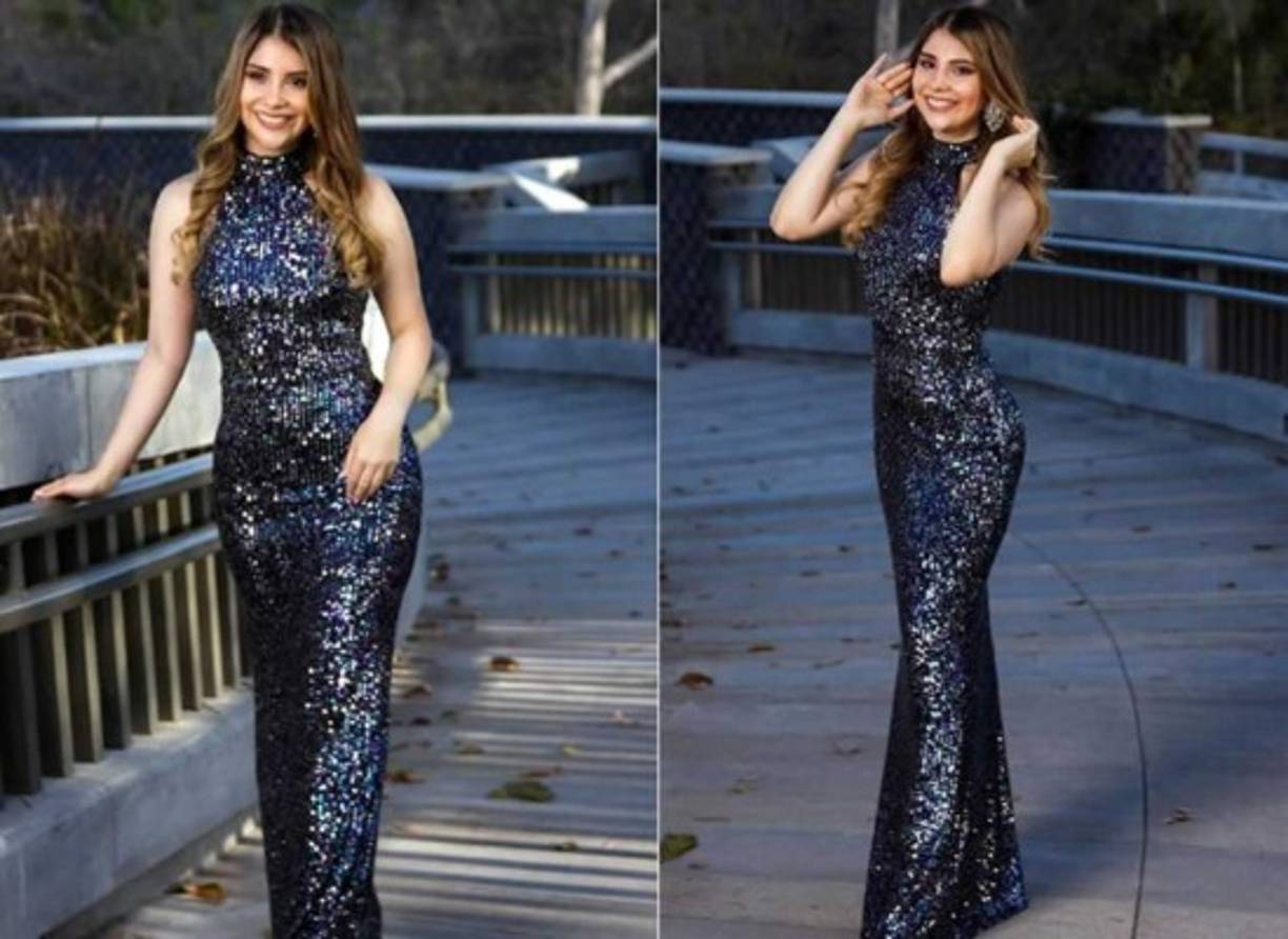 Así de hermosa luce Claudia Rosy Bendezú con este elegante vestido.