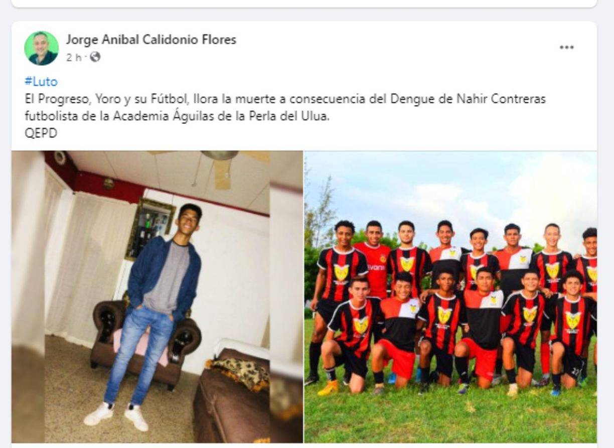 El chico era una promesa del fútbol de Honduras. 