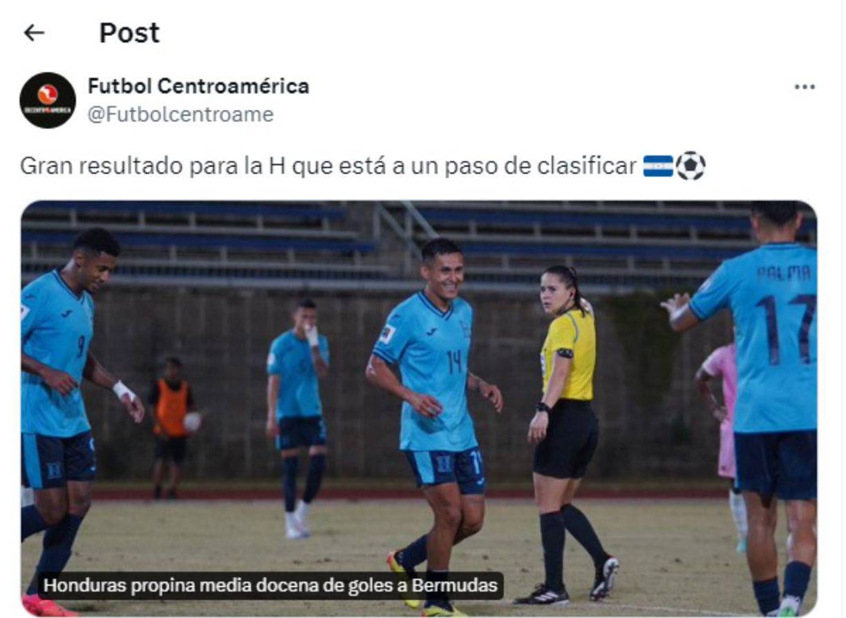 Fútbol Centroamérica: “Gran resultado para la H que está a un paso de clasificar”.