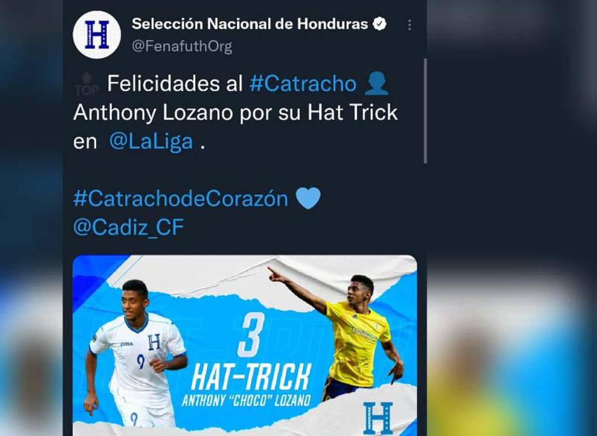 La Fenafuth también se unió a las muestras de felicitación para Choco Lozano.