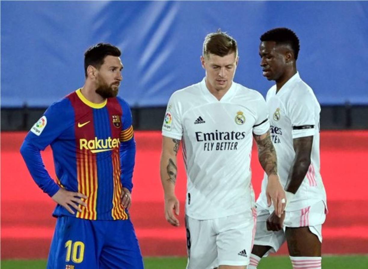 La cara de Messi luego del gol de Toni Kroos.