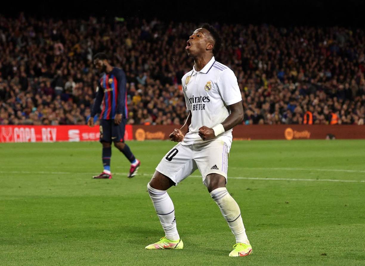 El festejo de Vinicius que fue tomado como provocación en Barcelona tras marcar el 0-1.