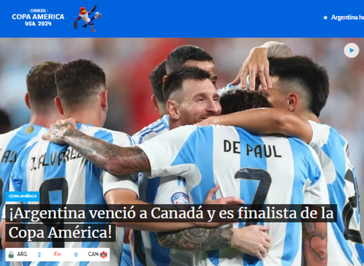 TyC Sports de Argentina también celebró la nueva final de la Selección.