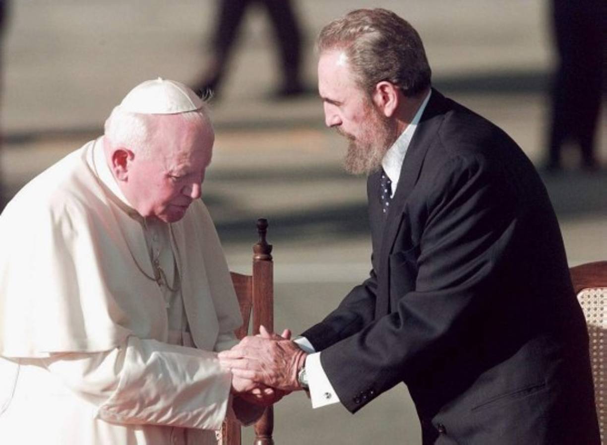 Juan Pablo II con Fidel Castro.