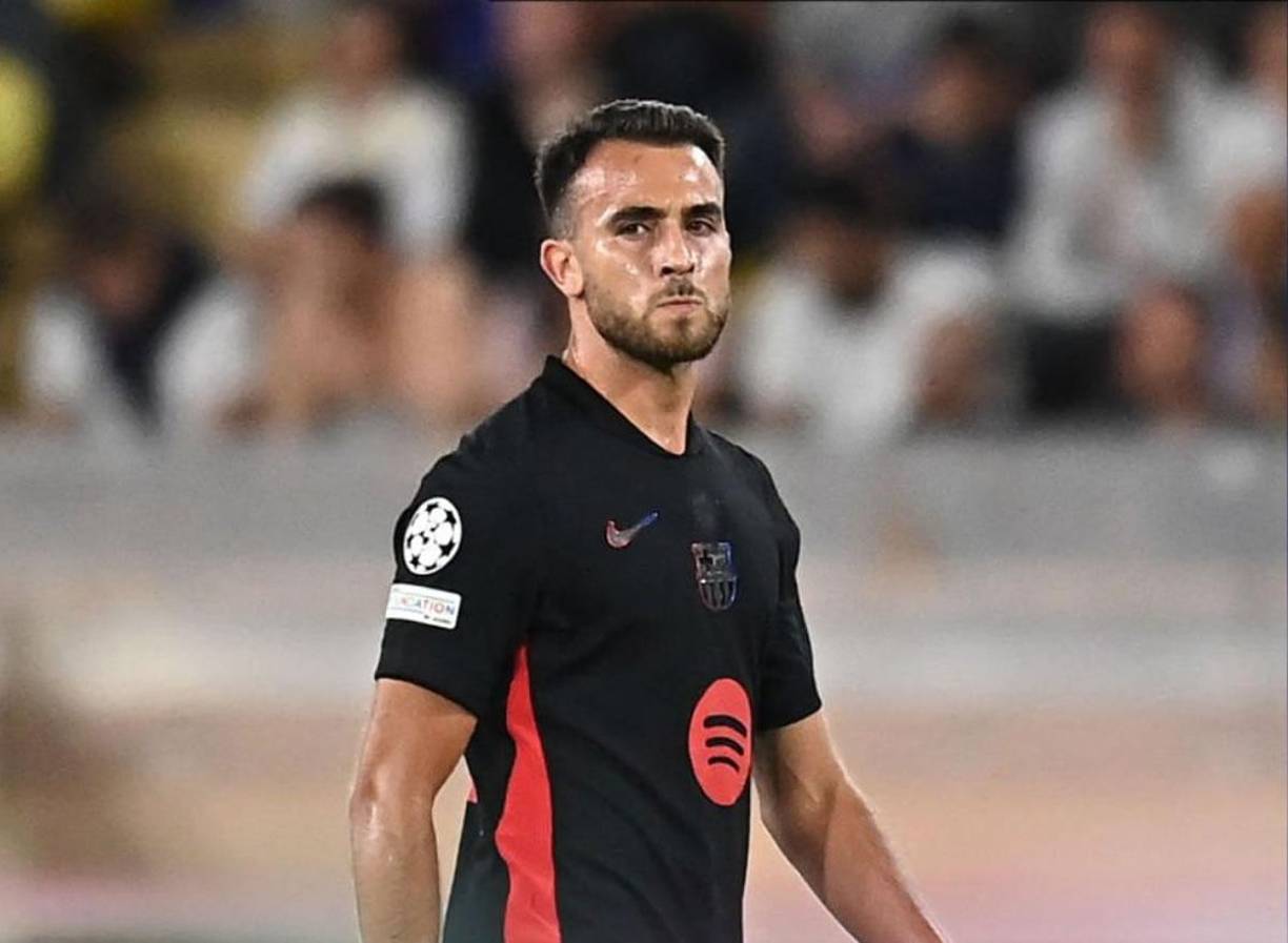 El rostro que le quedó a Eric García después de ser expulsado contra el Mónaco.