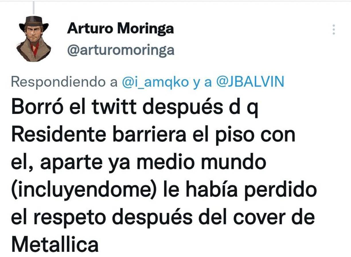J Balvin luego de que Residente diera su opinión sobre el boicot de no ir a los Grammys, borró sus comentarios de Twitter. 