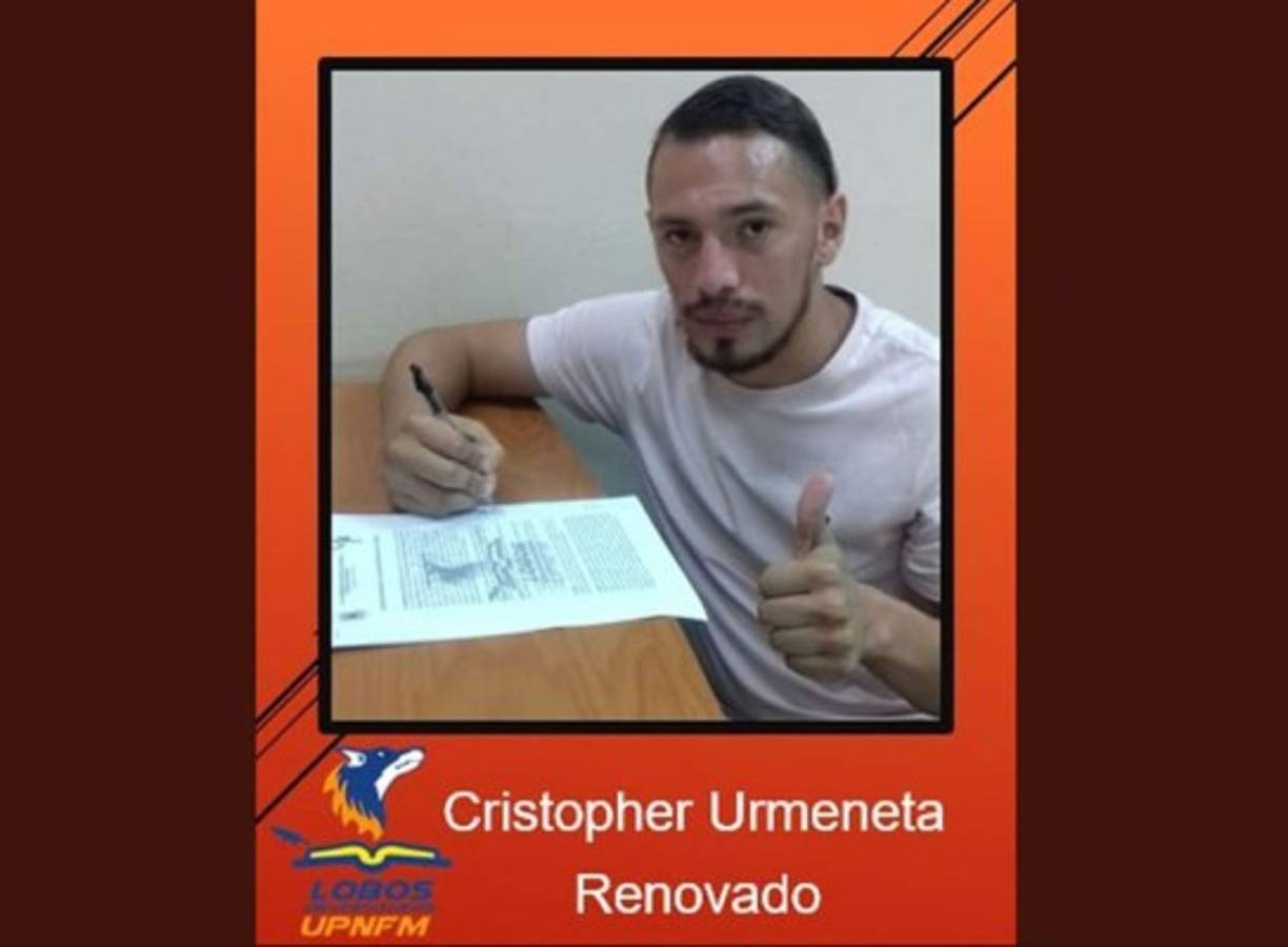 El mediocampista Cristopher Urmeneta también ha sido renovado por la UPN. Firmó por un año.