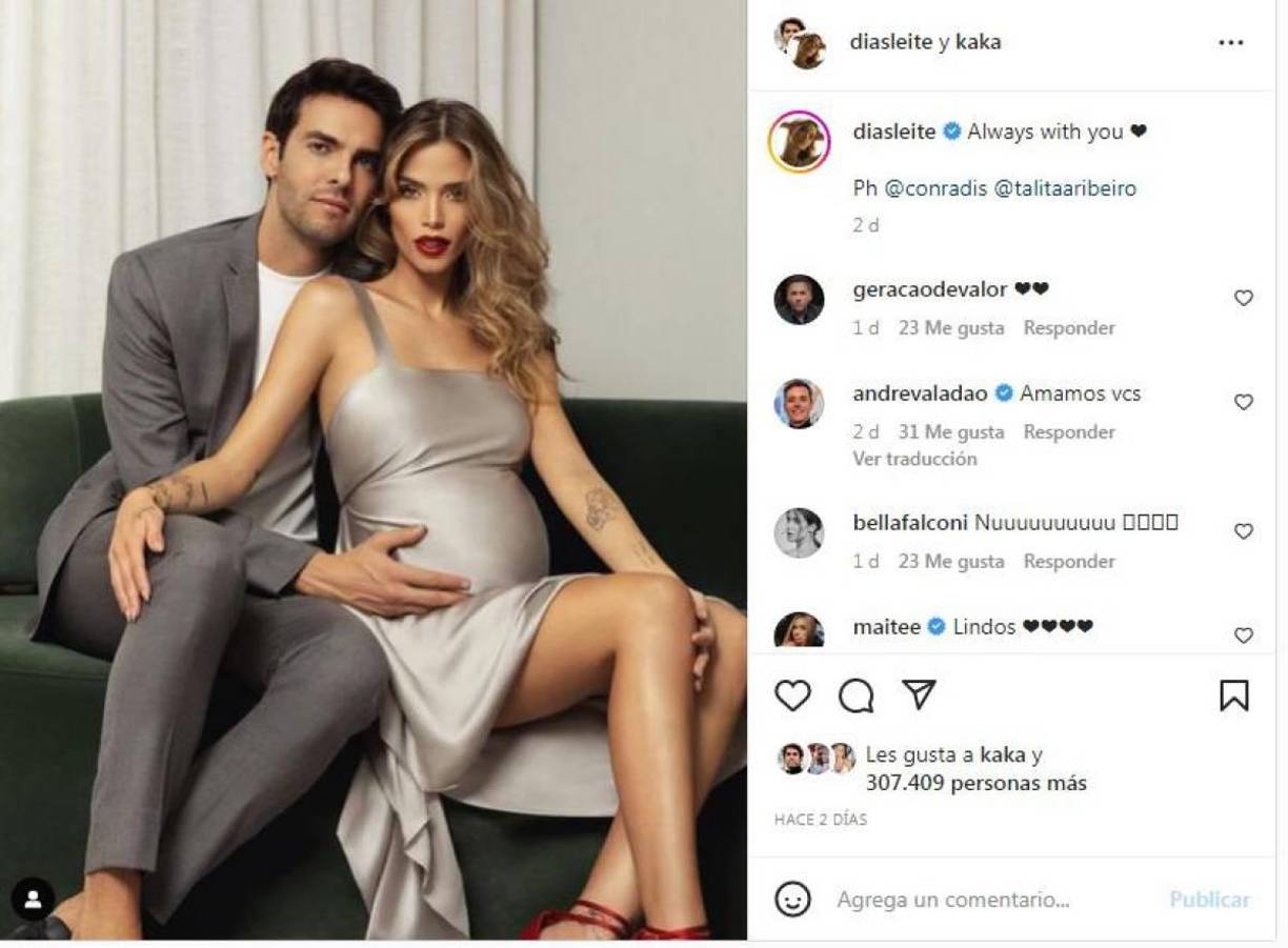 Kaká publicó una fotografía con su pareja y ella respondió: “Siempre contigo”.