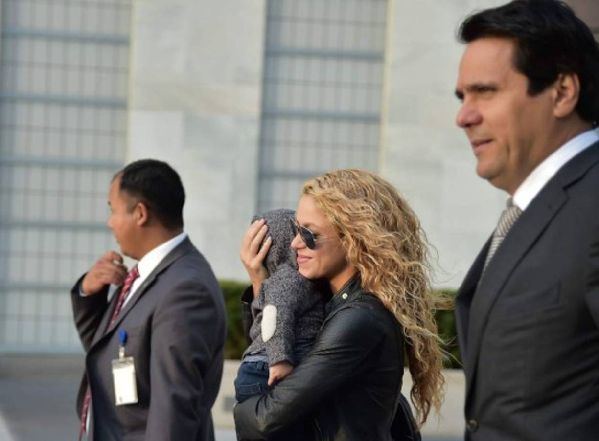Shakira con Sasha en la sede de la ONU a finales de septiembre.