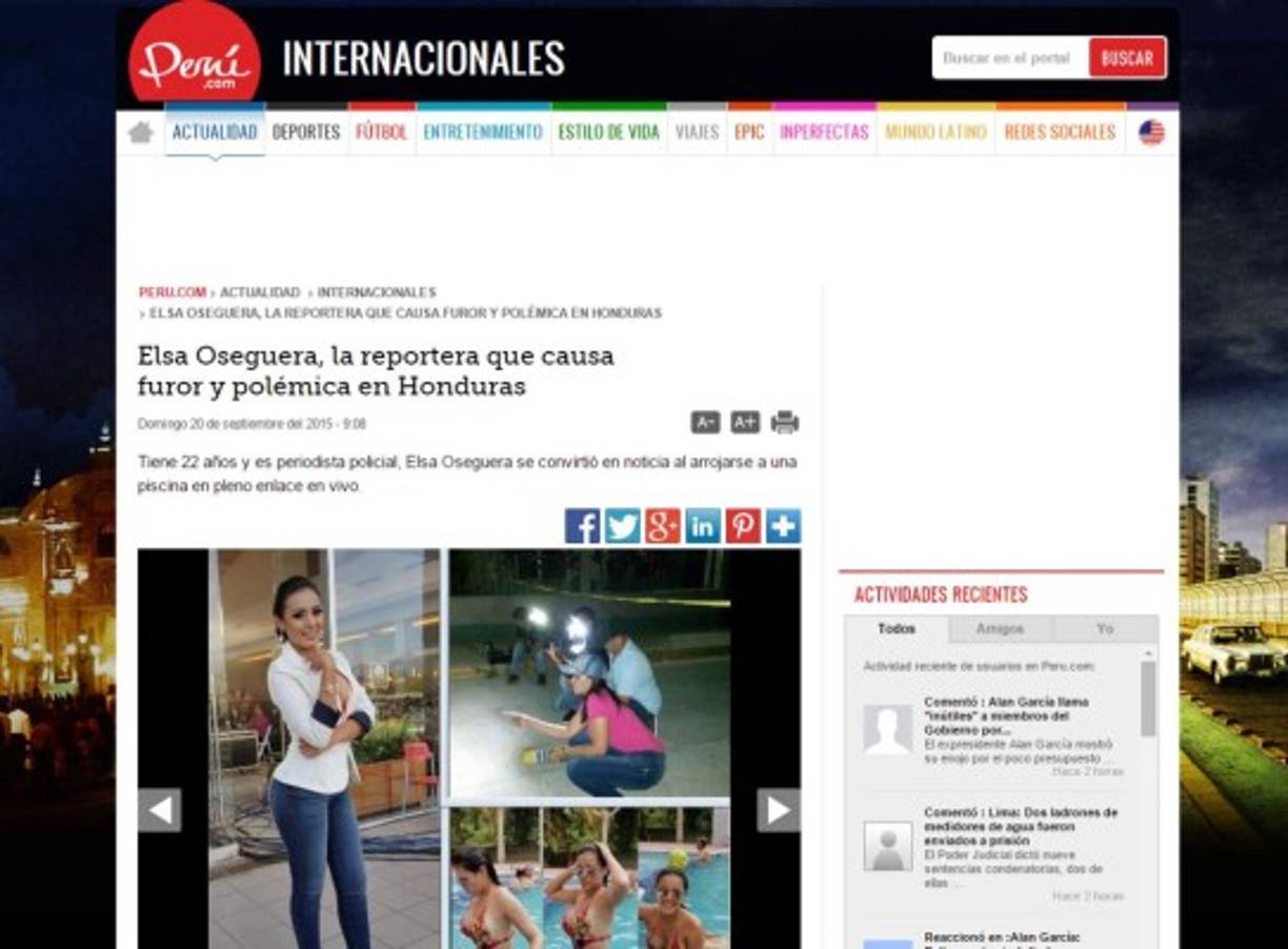La periodista ha logrado llamar la atención de la prensa a nivel internacional con sus sexys fotos.