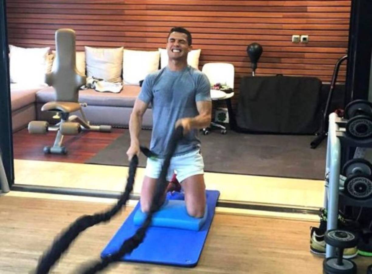 La mansión de CR7 en Madrid cuenta con un gran gimnasio. Foto Instagram.