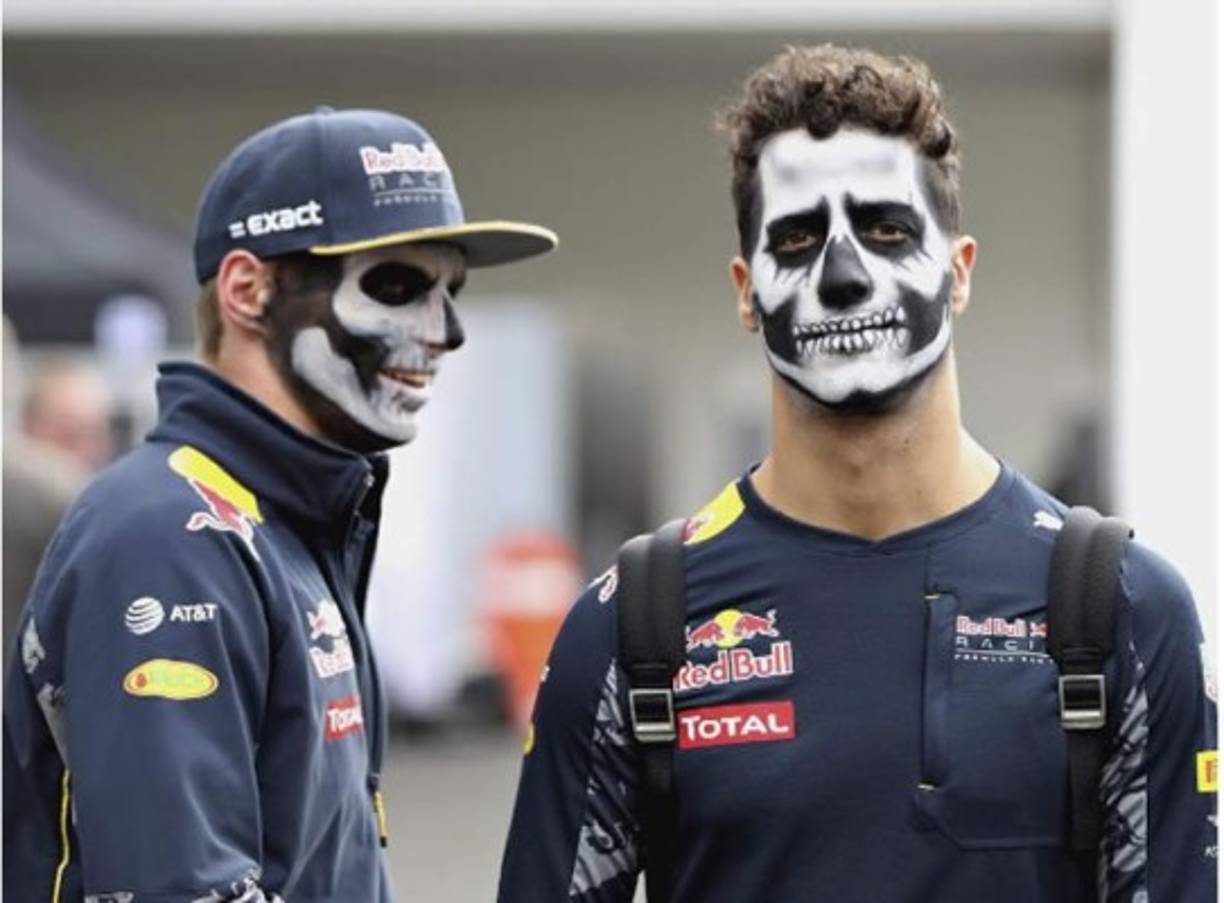 Los pilotos de Fórmula 1, el australiano Daniel Ricciardo y el holandés Max Verstappen en el Gran Premio de México.