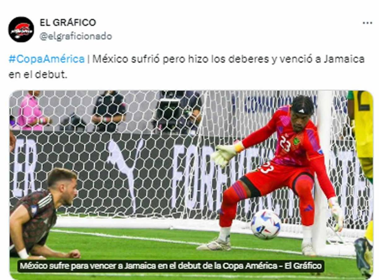El Gráfico de El Salvador - “México sufrió pero hizo los deberes y venció a Jamaica en el debut”.