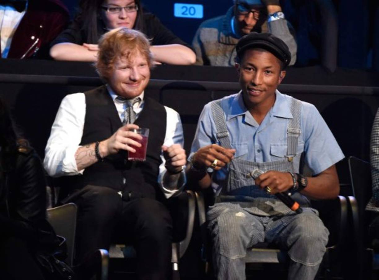 Ed Sheeran y Pharrell Williams.