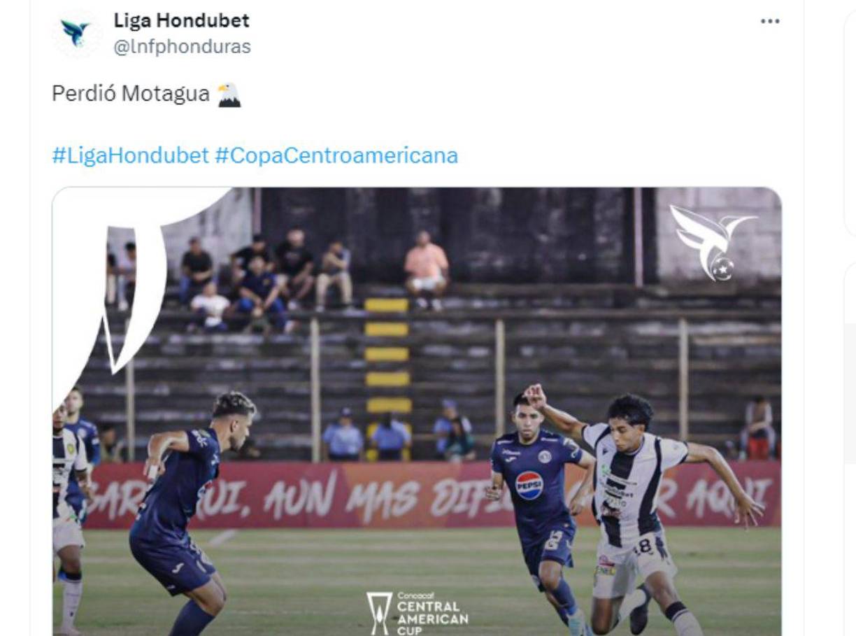 La Liga Nacional en sus redes sociales: “Perdió Motagua”.