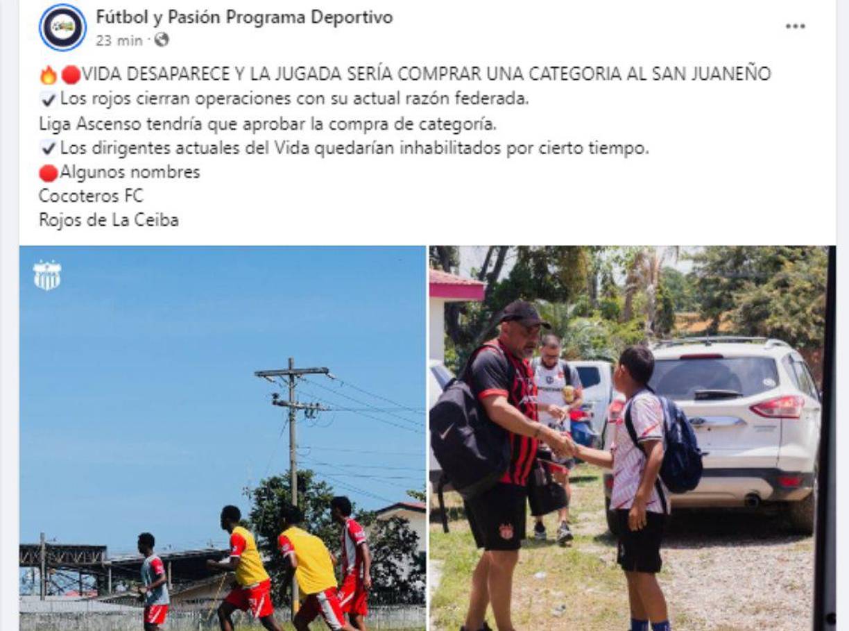 Fútbol y Pasión informa que el Vida comprará la categoría del San Juaneño y cambiará de nombre. Como consecuencia, el Vida desaparece. 