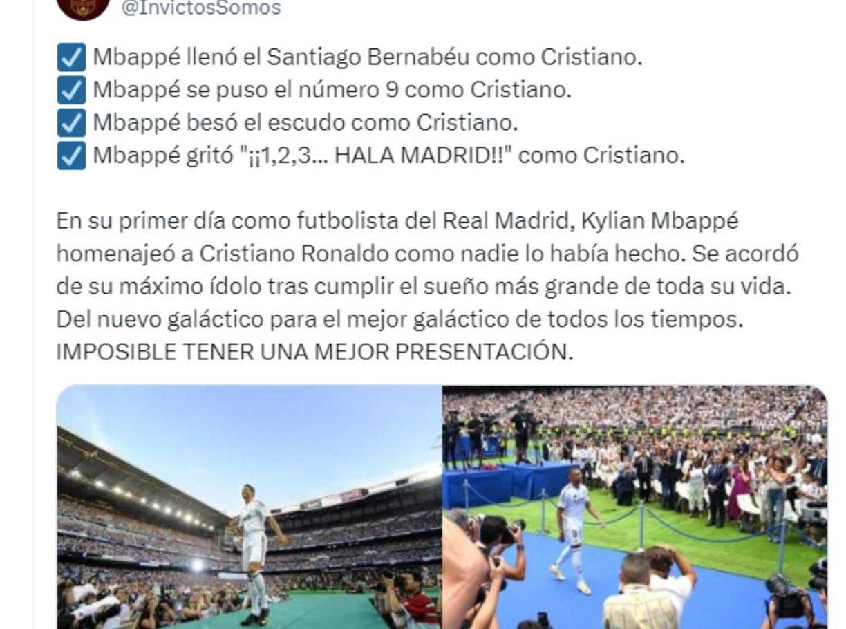 Mbappé emuló la presentación de Cristiano Ronaldo y lo ocurrido no pasó desapercibido.