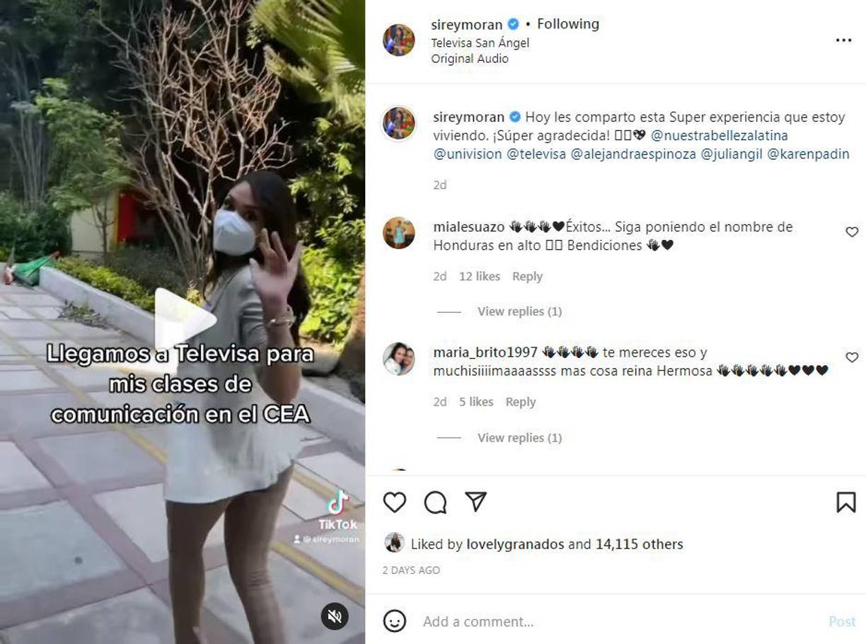 Tras su triunfo en el reality “Nuestra Belleza Latina”, Sirey ha recibido el apoyo de sus compatriotas, quienes expresas sus mejores deseos para la guapa catracha.