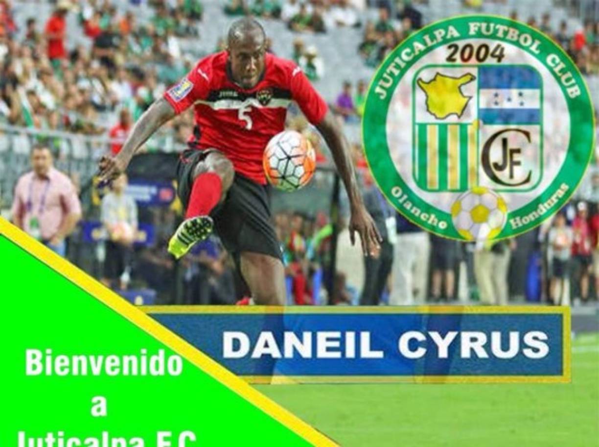 Daneil Cyrus: El defensor triniteco es nuevo jugador de Juticalpa FC para la próxima campaña. El zaguero es titular con la Selección de Trinidad y Tobago en las eliminatorias de Hexagonal.