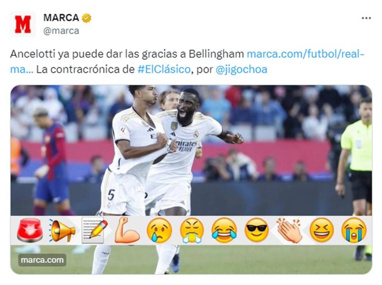 ”Ancelotti ya puede dar las gracias a Bellingham”, indicó el diario Marca.