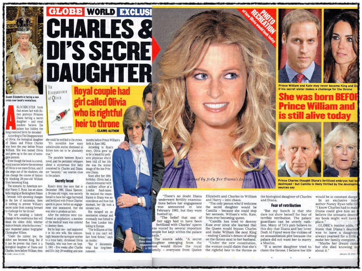 ¿Cómo surgió la teoría de la hija secreta de la princesa Diana y el príncipe Carlos? En abril de 2015 la revista The Globe causó gran controversia al publicar la historia de la hija “secreta” de Lady Di. 