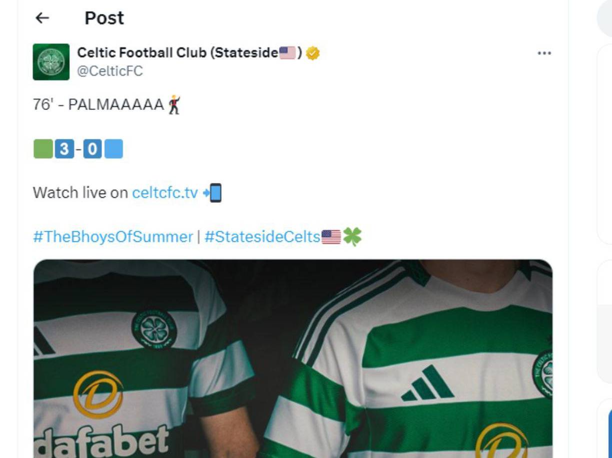 El Celtic en sus redes sociales oficiales.