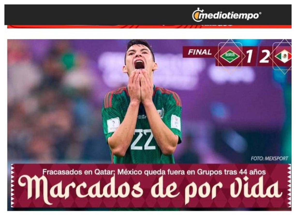 Mediotiempo habla de “Marcados de por vida”. Tenían 44 años de no quedar fuera de octavos de final de un Mundial.