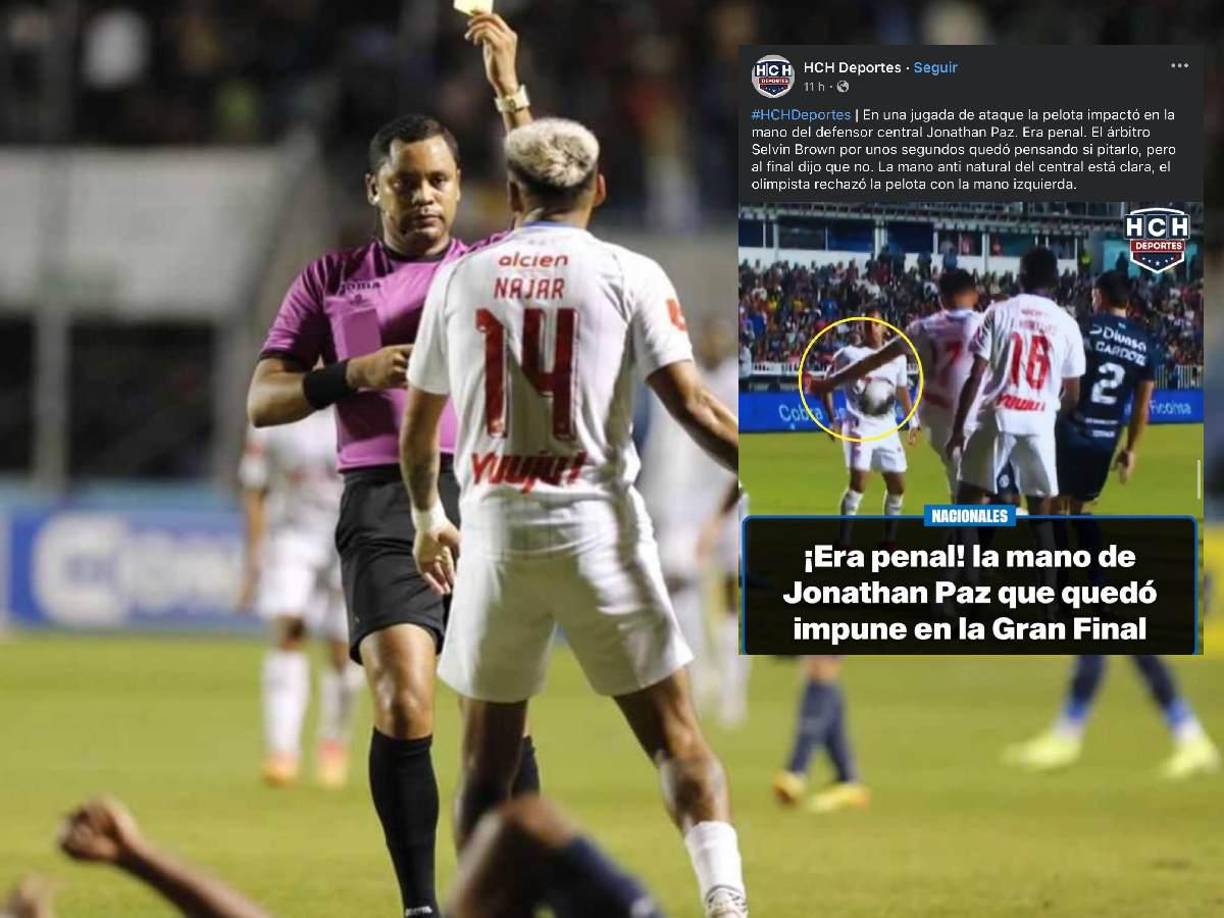 HCH fue contundente: “¡ERA PENAL! La mano de Jonathan Paz que quedó impune en la Gran Final”.