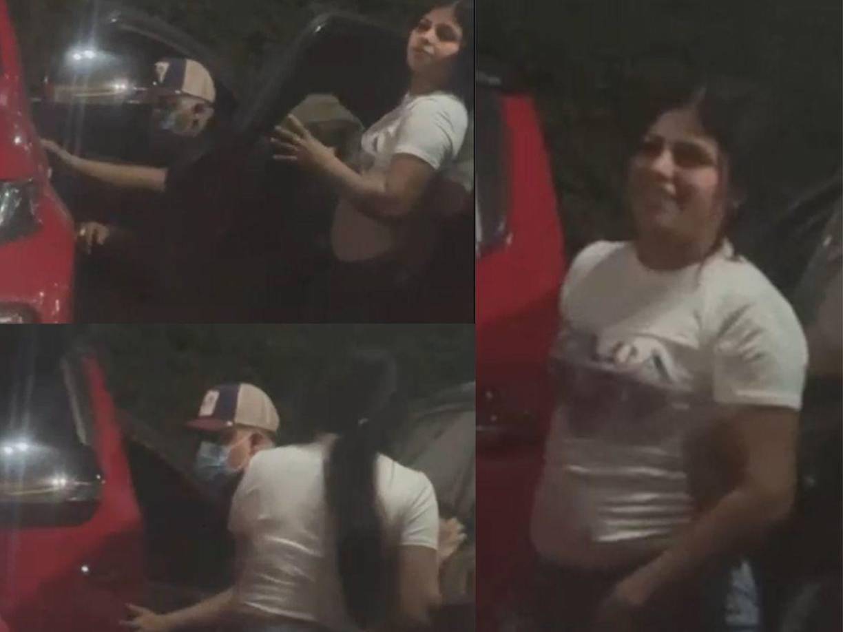 Esta imagen se viralizó en las redes sociales y en ella se miraba a dos sujetos, un hombre y una mujer descender de una camioneta para robar en un pickup en el parqueo de un reconocido supermercado de San Pedro Sula.