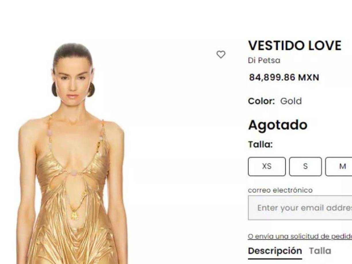 En la página oficial de la casa de lujo, el vestido tiene el precio de $84, 899.86 MXM, es decir, cerca de los cien mil pesos mexicanos, no obstante, cabe destacar que por el momento la prenda está agotada y no se tiene conocimiento sobre si se realizarán más ejemplares.