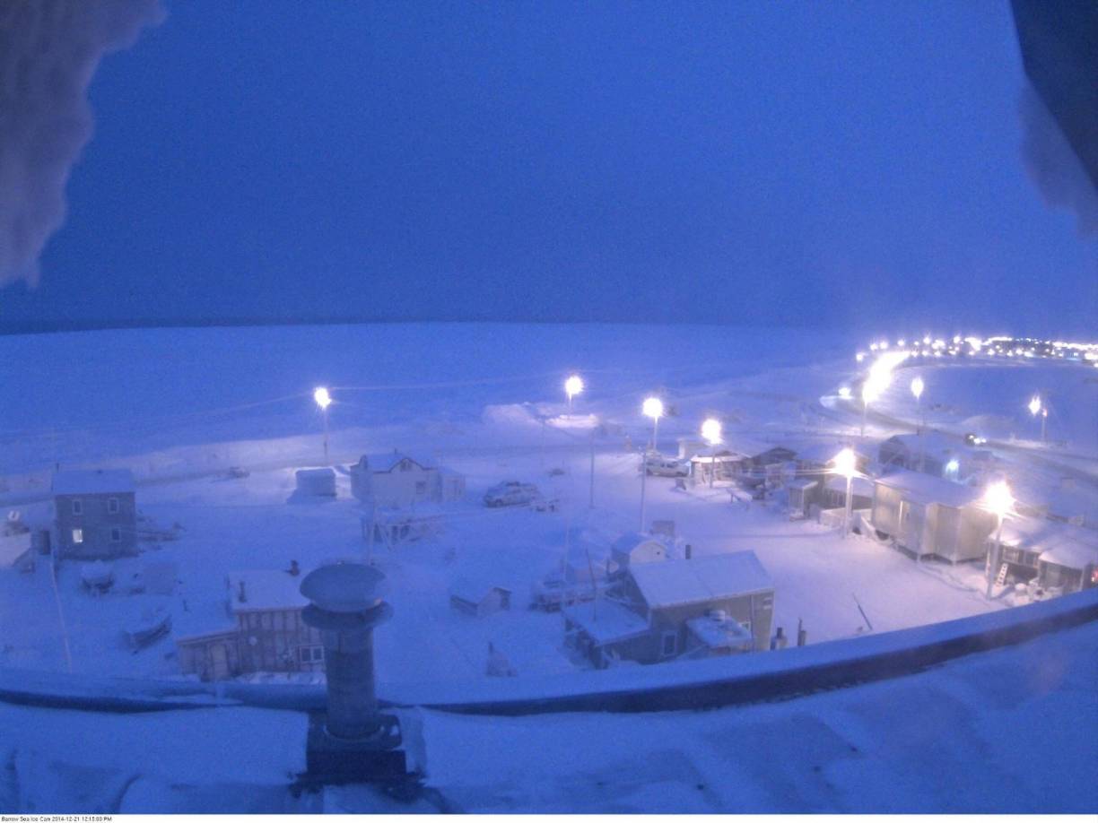 Desde el 18 de noviembre inició las noches polares en Barrow, Alaska, Estados Unidos, donde se prevé que el Sol se vuelva a ver en 64 días.