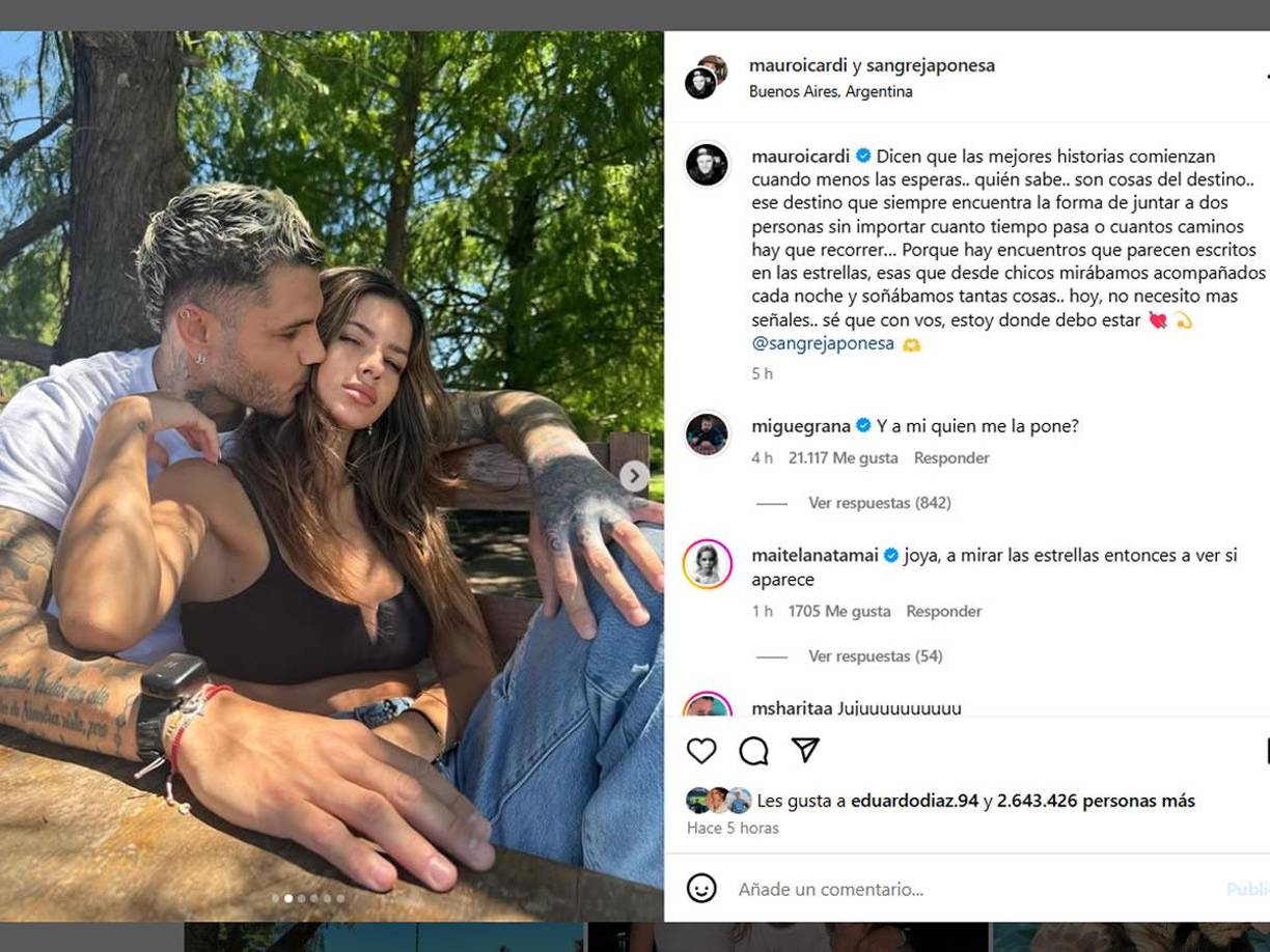 El futbolista argentino compartió una serie de imágenes donde se los ve juntos, abrazados y sonriendo, en un contexto relajado al aire libre. Además, de un mensaje en Instagram.