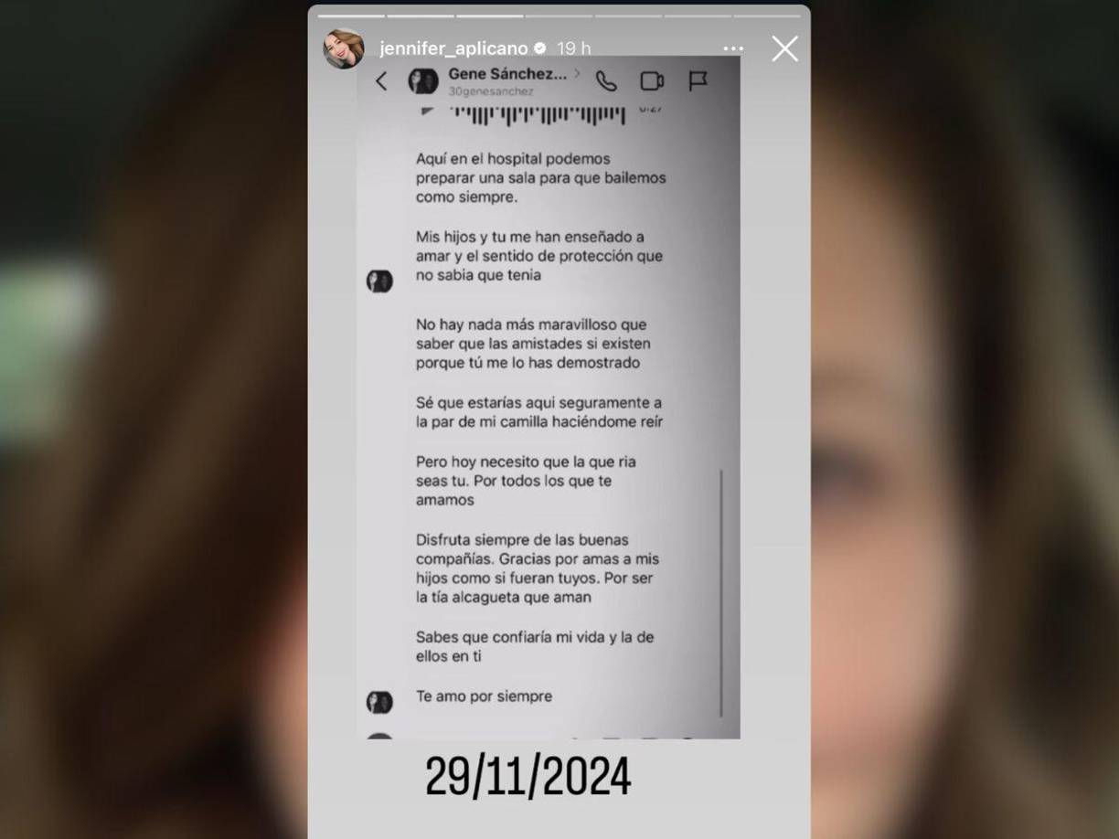 Jennifer Aplícano en esas historias de Instagram compartió las conversaciones con su amiga, en estos chats su amiga le agradece por todo el apoyo que Jennifer le dio y le pide que sonría y que disfrute de sus buenas compañías. 