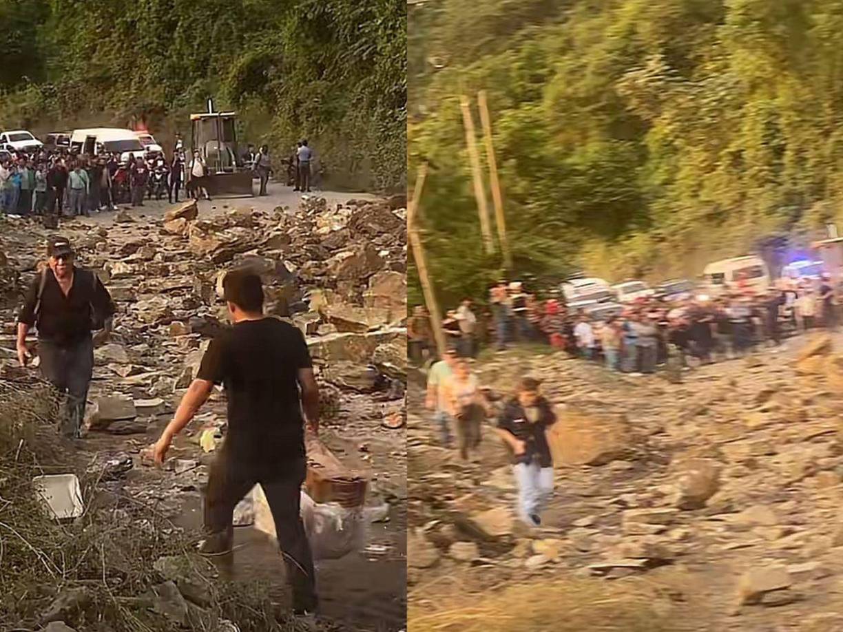 Un derrumbe en el cerro a la altura de la colonia Lempira deja incomunicado la zona occidente del país.
