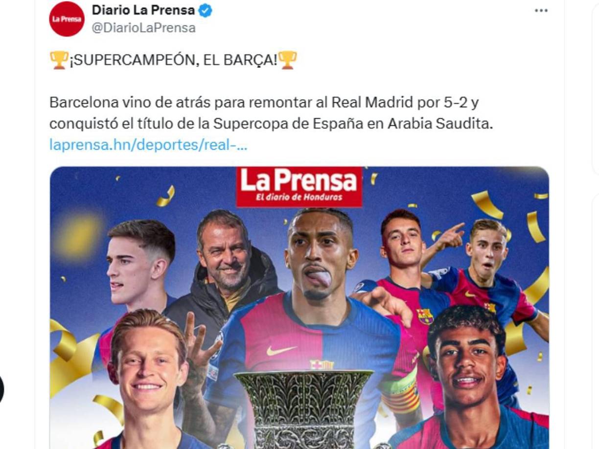 En Diario LA PRENSA destacamos la remontada del Barcelona.
