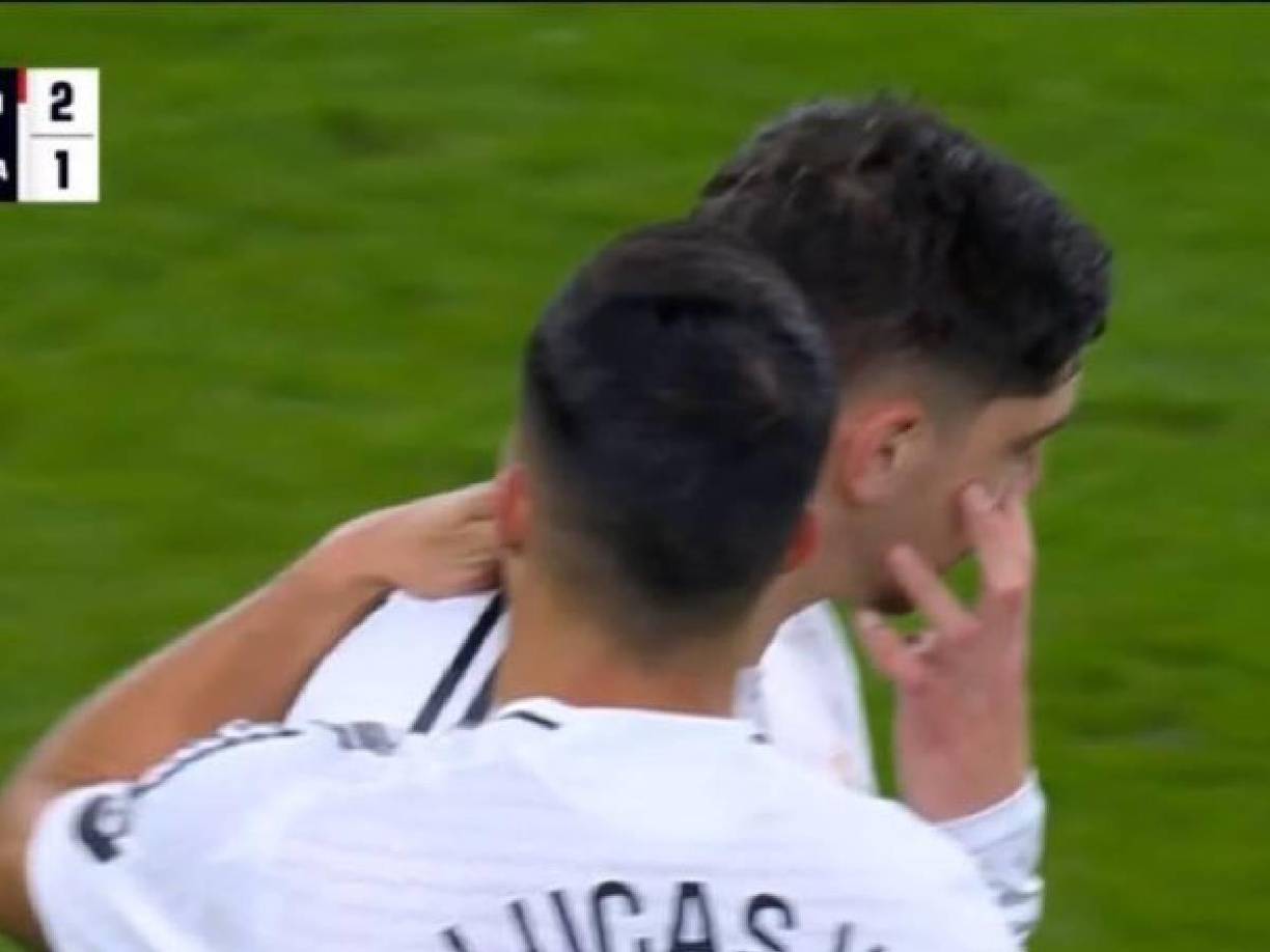 Esta fue la reacción de Valverde tras su error en la salida y que provocó el segundo gol de los locales en el encuentro.