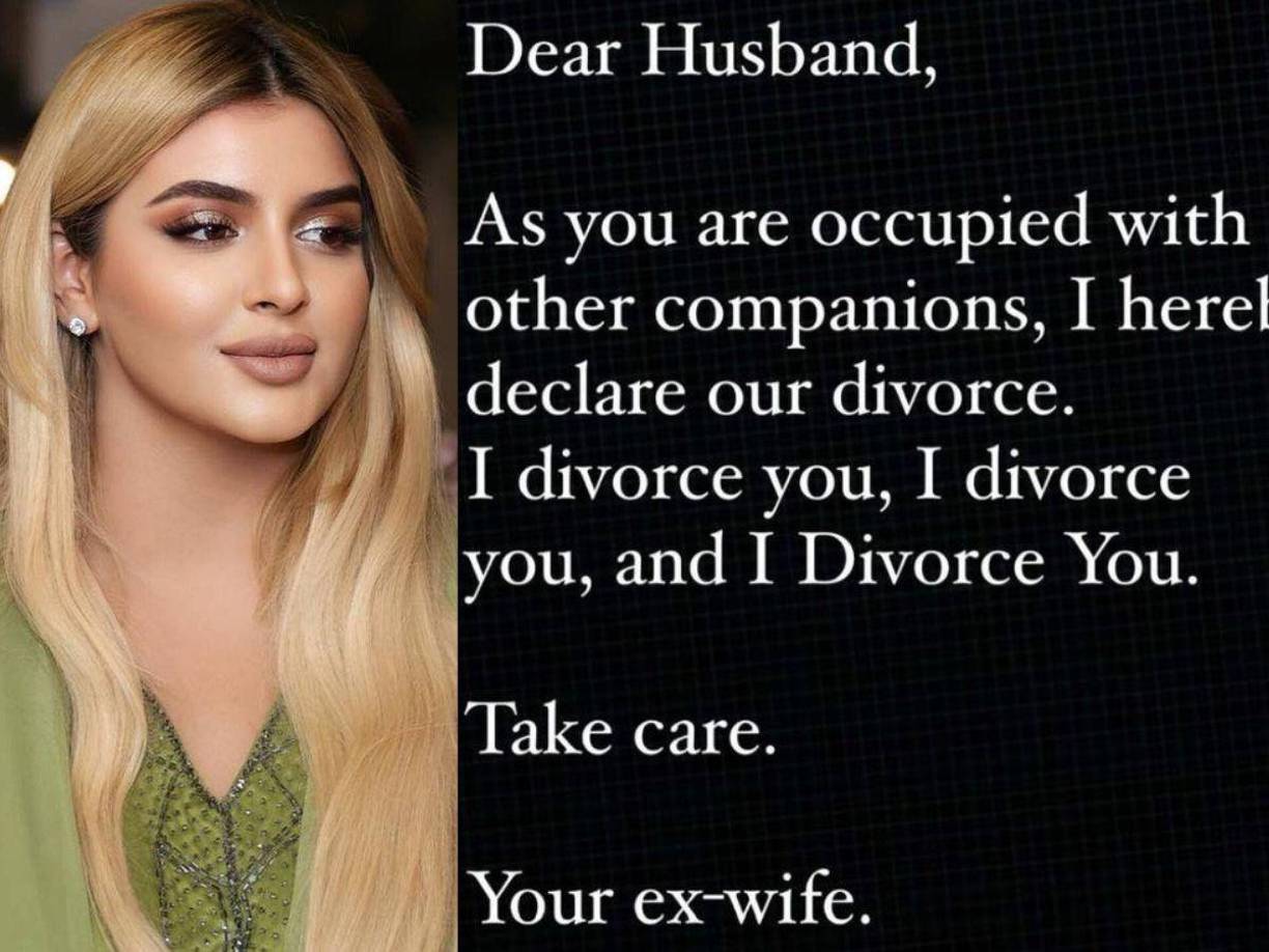 En su emotiva declaración, Sheikha Mahra escribió: ‘’Querido marido, como estás ocupado con otras compañeras, por la presente declaro nuestro divorcio. Me divorcio de ti, me divorcio de ti y me divorcio de ti. Cuídate. Tu exesposa.’’ Este mensaje ha causado gran revuelo en las redes sociales, acumulando miles de ‘likes’ y desatando un debate sobre los motivos de la ruptura.