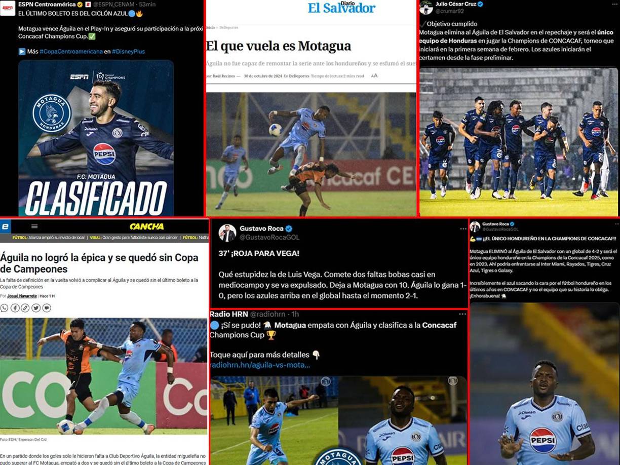 La reacción de la prensa hondureña tras la clasificación de Motagua a la Copa de Campeones de la Concacaf 2025 tras ganarle la serie al CD Águila. ¿Qué dicen en El Salvador?