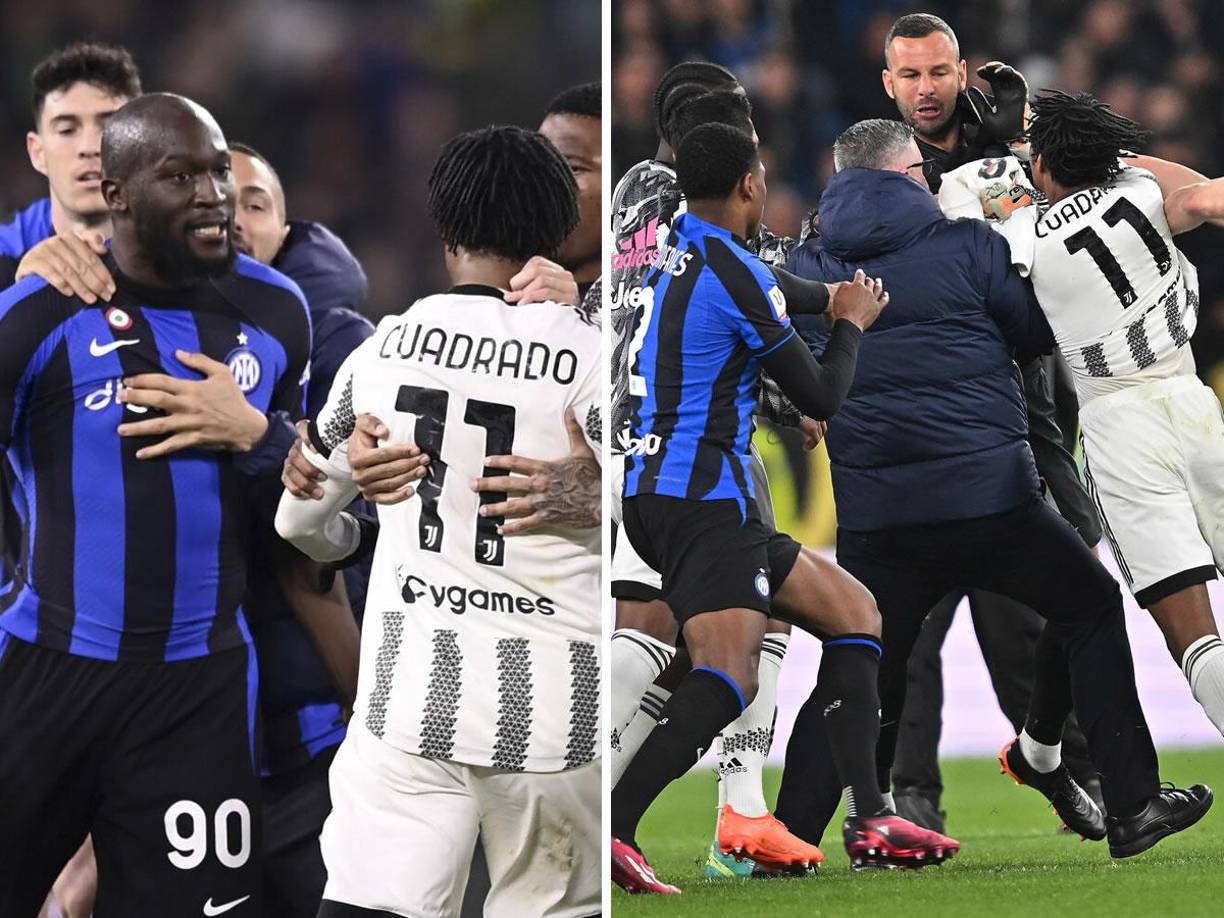 La Juventus y el Inter de Milán igualaron 1-1 en la ida de semifinales de la Copa de Italia, en un partido que concluyó con enfrentamientos tras el empate de los Nerazurri con un penal y hubo tres expulsados.