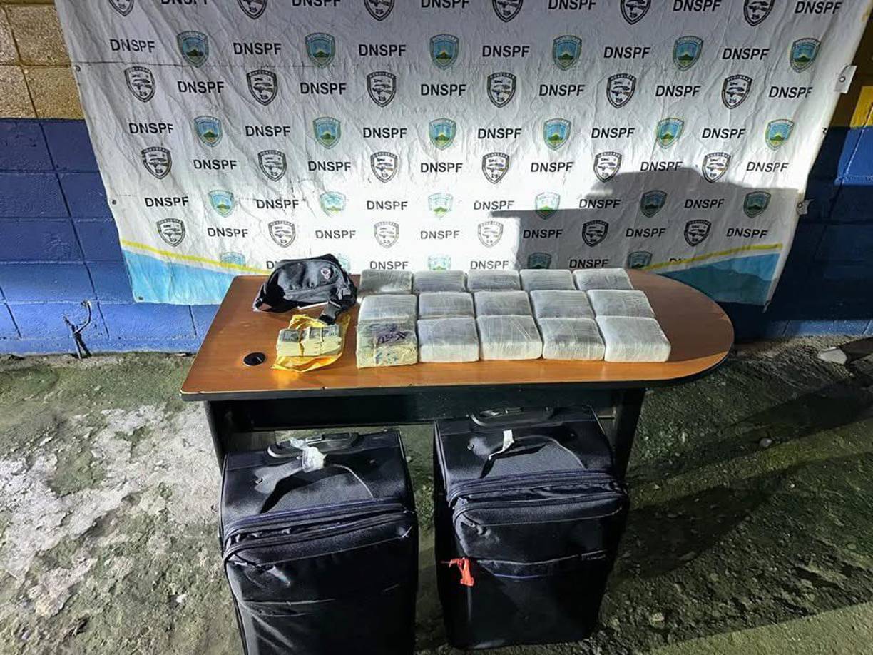 El dinero iba en 14 paquetes que iban adentro de estas dos maletas. 